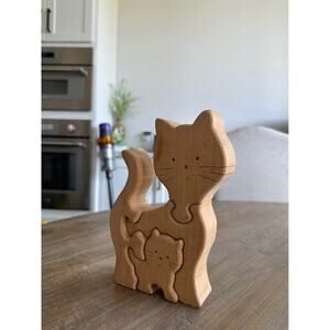 Cat Wood Puzzle Swiss handmade